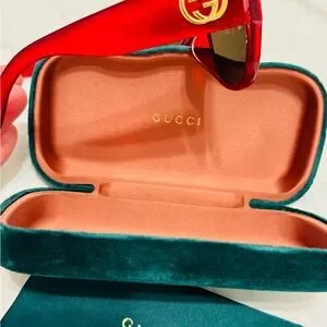 Gucci | Accessories | Gucci Red Sunglasses With Teal Case  display picture 1